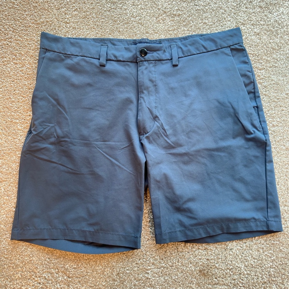 Men's Blue Flat Front Shorts
